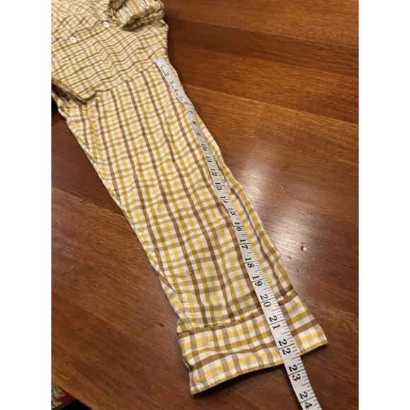 Medium Orvis Cotton Windowpane Checkered Button Down Shirt Long Sleeve Green - Picture 9 of 9